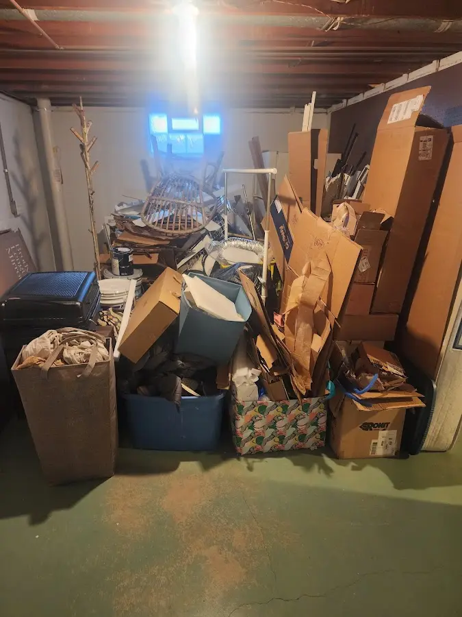 Roll-off dumpster container at job site for 6 Yard Dumpster Rental in Rutland